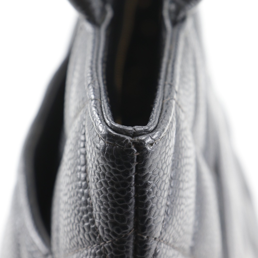 CHANEL Black Caviar Leather Logo Tote Bag - Picture 10 of 14